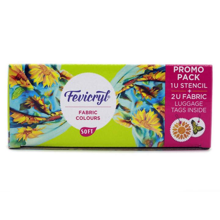Fabric Colour Kit (10 X 20ml) with Stencil