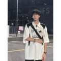 Extra Large Size300Half Zipper Machine Jin Car StylepoloShirt Men's American HeavyvibeWind LapelTShirt Top.