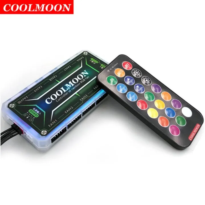 Group%20Vertical%20Coolmoon%20RGB%20Remote%20Controller%20Dc12v%205a%20Led%20Smart%20Fan%20Controller%20With%2010pcs%206-pin%20Fan%20Ports%202pcs%204-pin%20Light%20Bar%20Ports%20-%20Image%206