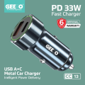 GEEOO/ Halima CC13 / CC12 / HT-42 PD+USB Dual Port Super Fast Car Charger 33Watt /18 Watt. 