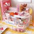 Kawaii Desktop Pen Holder for Girls Cute Storage Box Organizer Stationery Holder Pencil Holders Back To School Desk Accessories. 