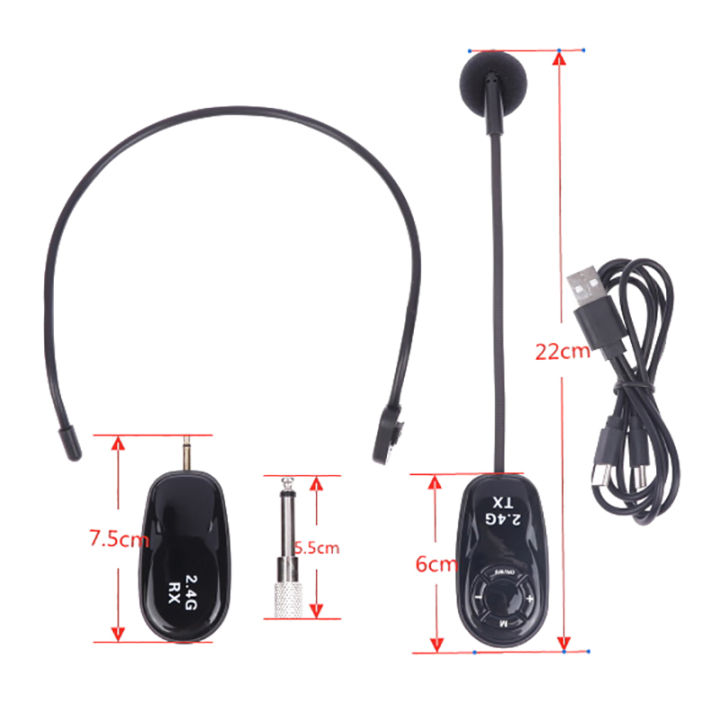Universal%202.4G%20Head-mounted%20Wireless%20Microphone%20Transmitter%20With%20Receiver%20For%20Voice%20Amplifier%20Speaker%20Teaching%20Tour%20Guide%20-%20Image%202