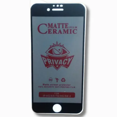 Privacy Screen Protector I iPHONE 6 / 6S / 7G / 8G / SE 2020 I Flexible and Not Fragile Anti-peeping Matte Ceramic Film Mobile Display Protector (Not Glass, Not Poly)