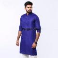 Stylish Semi Long Panjabi For Men ( Navy Blue) By Panjabi Corner - Panjabi - Panjabi For Men.