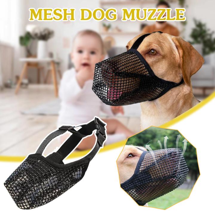 Comfortable Mesh Dog Muzzle Portable Prevent Biting Adjustable Strap Pet mask Soft Fabric Barking and Chewing Dog mouthpiece