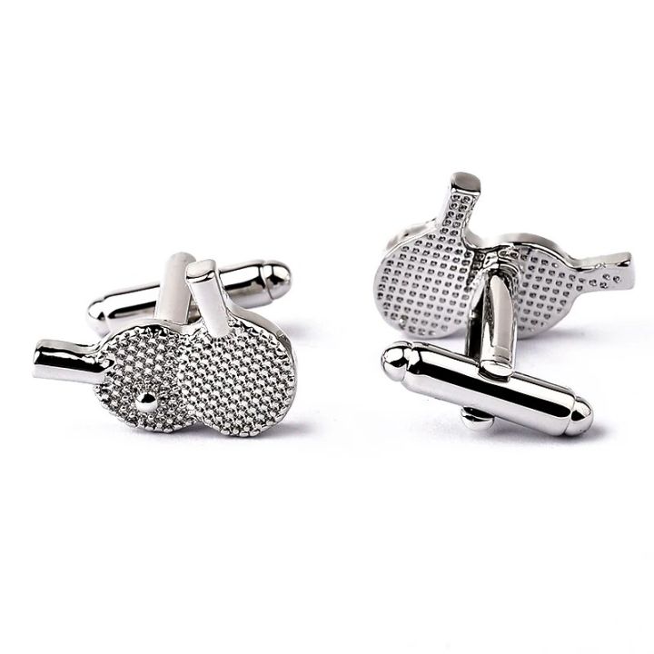 【beauty code store】Pingpong Links Creative tennis racket Cufflinks Men Fashion Ping Pong Cufflink High Quality Cuff Buttons