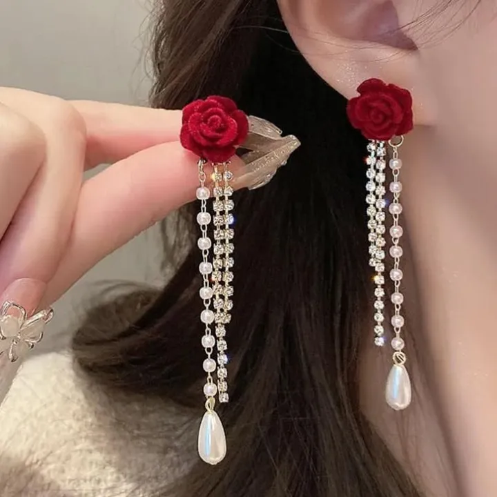 Red%20Flower%20Simulated-pearl%20Long%20Tassel%20Dangle%20Earrings%20for%20Women%20-%20Image%207