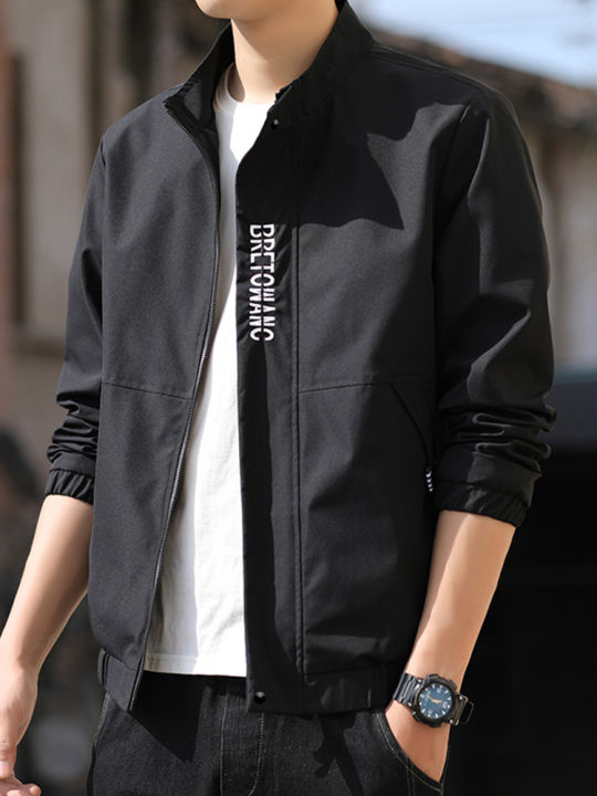 Men's Coat 2023 Autumn New Korean Style Stand Collar Casual