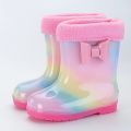 Rubber Waterproof Kids Rain Boots Baby Boys Girls Water Shoes Four Seasons Shoes Lightweight Non-Slip Cartoon Children Rainboots.