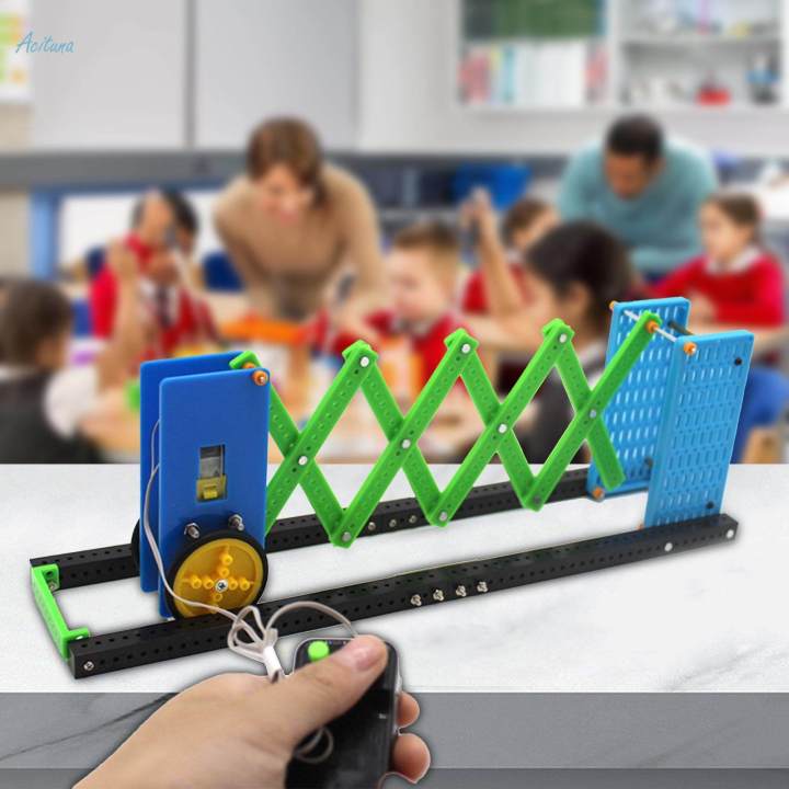 Stem Teaching Projects Craft Retractable Gate Door Model Set Assembly Secondary School 3D Toy