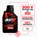 MOTUL 300v FL Road Racing Synthetic 10W40 Motor-cycle Engine Oil 1 Liter. 
