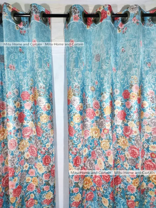 Curtain%20Porda%20Synthetic%20curtains%20Thick%20Indian%20porda%20Window%20protector%2060*84%20inch%20Classical%20big%20size%20%206%20kuchi%20curtain%20Sky%20blue%20Flower%20art%20-%20Image%202