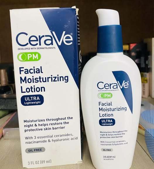 CeraVe PM Facial Moisturizing Lotion | Night Cream with Hyaluronic Acid and Niacinamide
