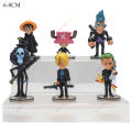 6pcs/set One Piece Anime Set Luffy Chopper Sanji Zoro Brook Q Ver. 26th Generation Figurine Toys PVC Action Model Doll Kids Gift.