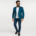 Stylish Petrol Blue Blazer for Men | Casual & Formal Slim Fit Blazer | Trendy Menâs Fashion Coat | Premium Quality Party Wear Blazer | Comfortable Lightweight Jacket for Men | Best Blazer for Office, Wedding & Events.
