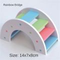 Pet Hamster Toys Wooden Rainbow Bridge Seesaw Swing Toys Small Animal Activity Climb Toy DIY Hamster Cage Accessories.