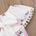 Baby Girl Floral Tassel Tops Denim Shorts Pants Jeans Summer 2Pcs Sets Sunsuit.