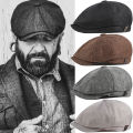 Hat Men Beret Cabbie Driving Hunting Caps Vintage Tweed Peaky Blinders Berets Flat Peaked Cap Street Hats for Men Women. 