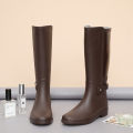 Korean Style New Rain Boots Women's Stylish Rubber Shoes High Waterproof Rain Boots Long Tube Rubber Boots Waterproof Shoes Non-Slip Shoe Cover. 