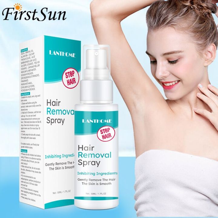 50ml 2 In 1 Permanent Painless Hair Removal Hair Growth Inhibitor Spray Shrink Pores Skin Smooth Aloe Repair Hair Removal Cream