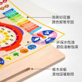 Montessori Teaching Aids Children's Calendar Weather Cognitive Board Date Recognition Clock and Time Puzzle 3 to 6 Year-Old Toy.