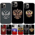 Russia Flag national emblem Phone Case For iPhone 14 15 13 12 Mini XR XS Max Cover For Apple 11 Pro Max 8 7 Plus SE2020 Coque. 