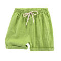 Elegantstunning Summer Kids Cotton Shorts Casual Loose Solid Color Short Pants For Boys Girls 3-8 Years Old.