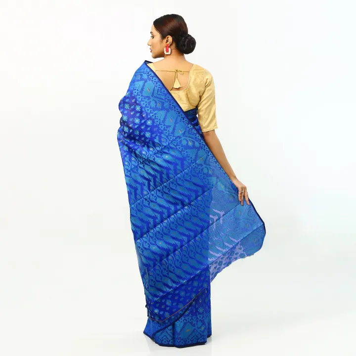 Blue%20Color%20ComfortableTangail%20Jamdani%20Saree%20For%20Women%20Without%20Blouse%20pieces%20-%20Home%20Office%20Partywear%20-%20Suitable%20Every%20Occasion%20-%20Image%204