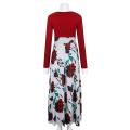 Fashion Women Long Sleeve Floral Boho Print  Long Maxi Dress Ladies Casual Dress. 
