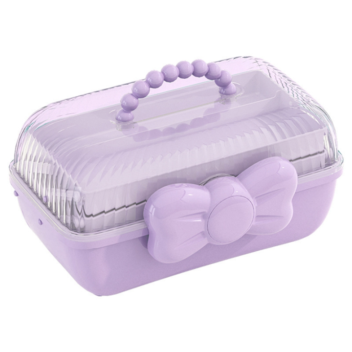 Storage Boxes for Children'S Hair Accessories Necklaces Headbands Hairpins and Bows Foldable Desktop Dustproof Storage Reusable B
