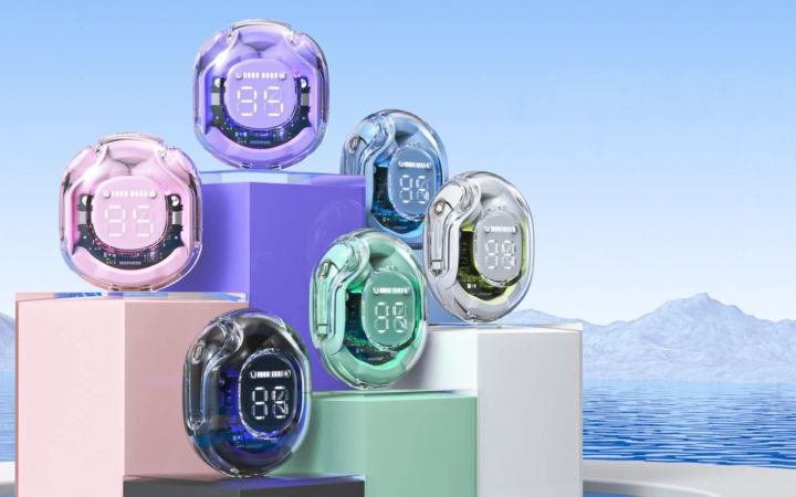 T8 PRO Tws Bluetooth Earbuds Transparent with LED Digital Display Wireless In-Ear Earphone