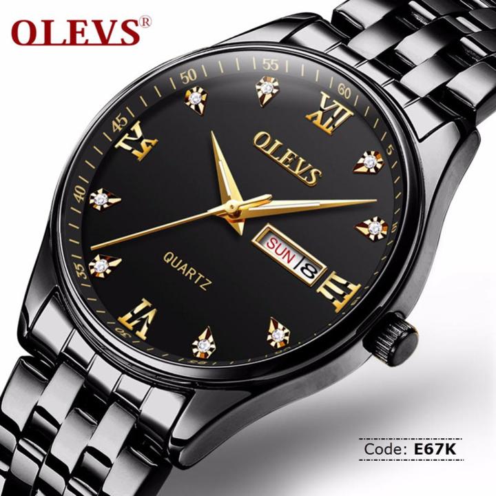 Olevs%205570%20Men's%20Stainless%20Steel%20%20Luminous%20dial%20Date%20and%20week%20%20Waterproof%20Quartz%20Wrist%20Watch%20-%20Image%202