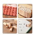 Pack of 40 Wooden Alphanumeric Stamps Capital Letter Stamps for DIY Craft Cards Scrapbooking Supplies With Ink Stamp. 