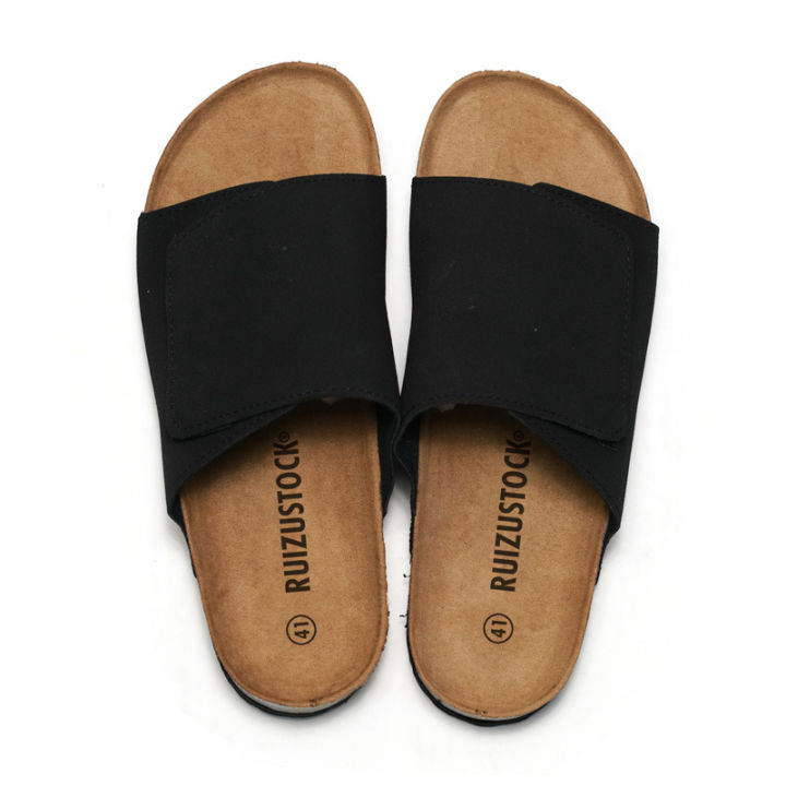 New%20Suede%20Leather%20Cork%20Slippers%20for%20Men%20Summer%20Classic%20Flat%20Shoes%20Summer%20Men%20Outside%20Beach%20Sandals%20Man%20Roman%20Comfortable%20Slides%20-%20Image%205