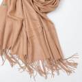 Womens Long Large Pashmina Shawl Wrap Scarf in Solid Colors Khaki. 