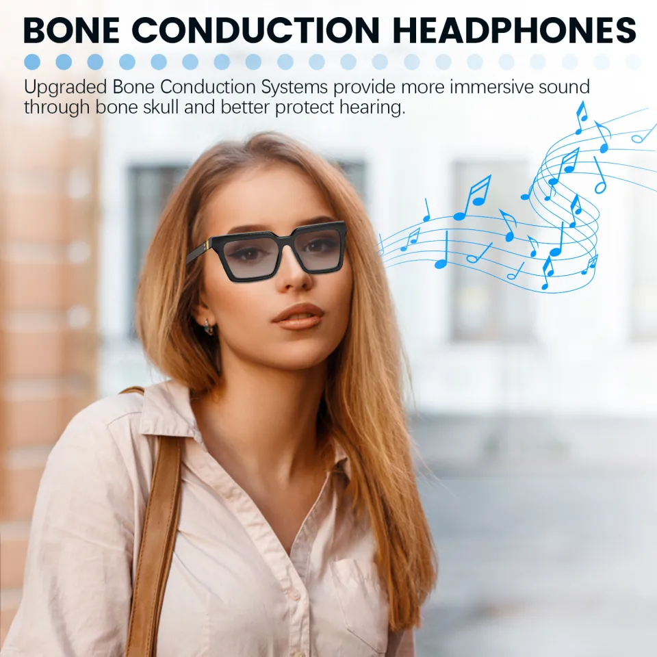 Sunglasses Bone Conduction Headphones With Glasses With Glasses