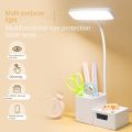 Table Lamp Gift Pen Holder Eye Care Rechargeable LED Night Lamp Bedroom Bedside Reading Lamp Storage Drawer Table Lamp. 