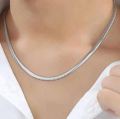 925 sterling necklace Unisex Flat snake Link Chain Lobster Clasp-1pcs.