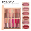 12 Color Lipstick Set Long-lasting Water Mirror Matte Solid Lip Gloss Moisturizing, 12pcs.