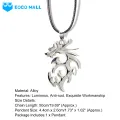 EOCO MALL Chain Necklace Electroplated Silver Fluorescent Dragon Necklace. 
