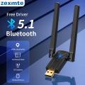 Zexmte 150M USB Bluetooth 5.1 Adapter Dongle Free Driver Adaptador Bluetooth Transmitter Dual Band Audio Receiver For Win 10/11. 