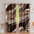 2panels Nordic Golden Leaf Marble Digital Printing Curtain Grommet Top Curtain Living Room Bedroom Kitchen Office Home Decor. 