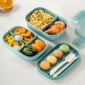 Qiunery Student Bento Lunch Box With Cutlery 1900ml Large Capacity Microwave Freezer Dishwasher Safe Leak-Proof Food Box.