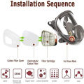 High Quality 6800 Industrial Paint Full Face Mask Gas Mask Safe Work Filter Pesticide Spraying Full Face Respirator Anti Fog. 