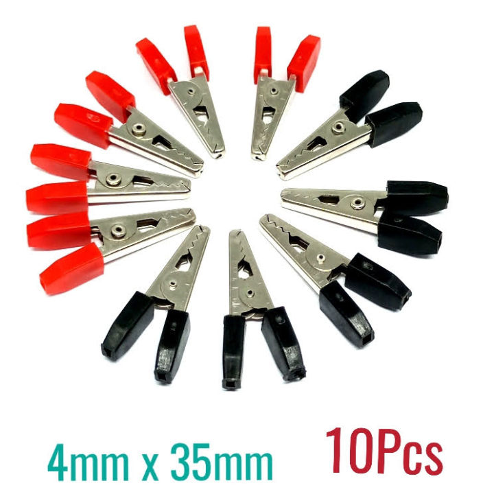 Crocodile clips Alligator clips for Electronics work Red and Black - 10pcs