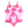 6 Grids Silicone Summer Ice-lolly Ice Cream DIY Maker Mould Tray with Stand. 