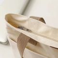 TAG Lifestyle Canvas Tote Bag/Fashionable Top Handle Off White Color With 2 Big Outside Pocket and Zipper Enclosure for girls For University/College/Trendy Fashionable Women.