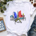 Paris Eifel Tower girl love French bulldog print t shirt Women summer fashion short sleeve tshirt femme cute casual tee shirt. 