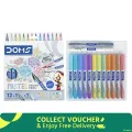Doms Super Soft Tip Pastel Shades Brush Pen Set | 12 Pastel Shades + 1 Silver Shade + 1 Blender. 