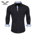 Men's 100% Cotton Business Casual Long Sleeved Shirt White Black Smart Male Social Fashion Class Shirt Plus Large Size 2022.